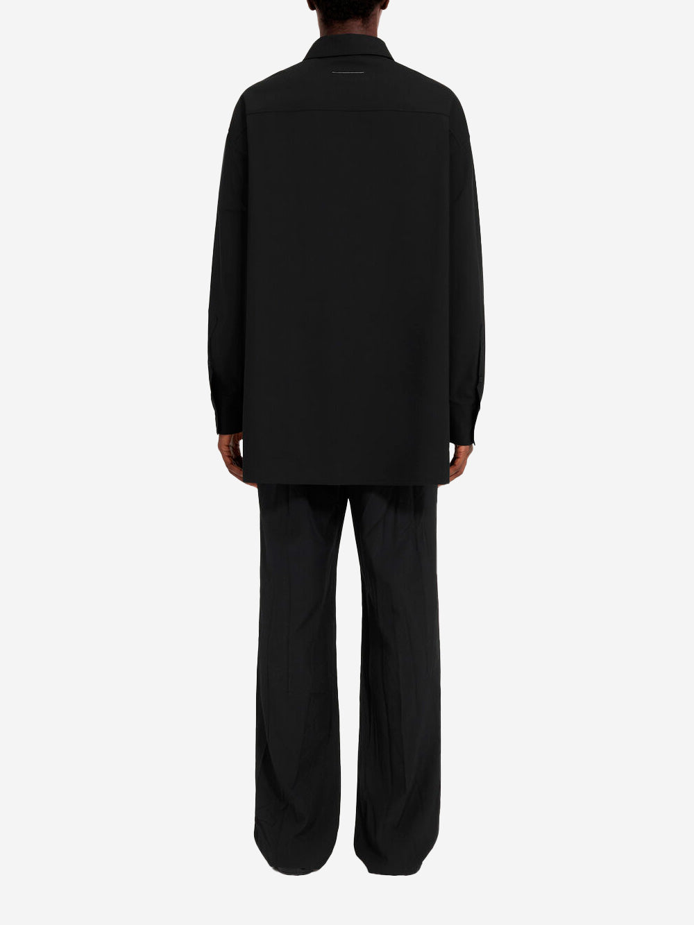 Оригінальна Black Wool Blend Shirt With Labels And Stitch On The Back Maison margiela – збільшений вид
