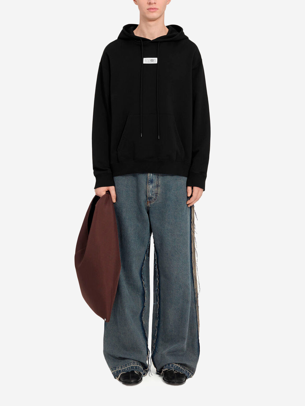 Oversized Hooded Sweatshirt With Numeric Logo Maison margiela – Гарантія оригінальності – вид ззаду