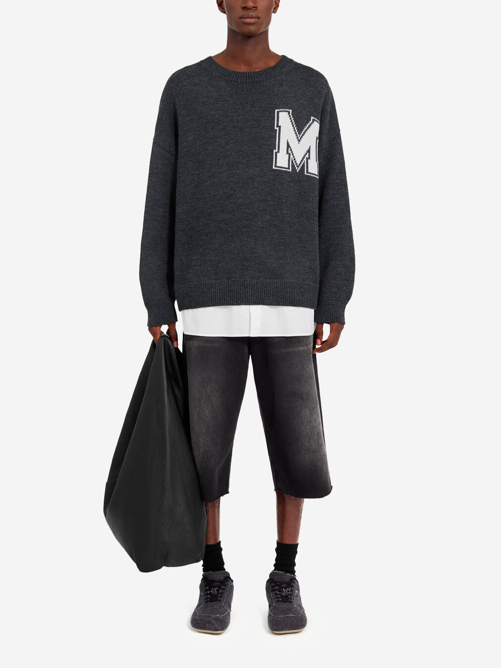 Оригінальна Two-In-One Varsity Style Wool Blend Sweater Maison margiela – вид ззаду