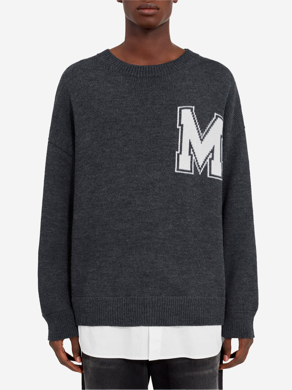 Оригінальна Two-In-One Varsity Style Wool Blend Sweater Maison margiela – детальний вид - MAISON MARGIELA