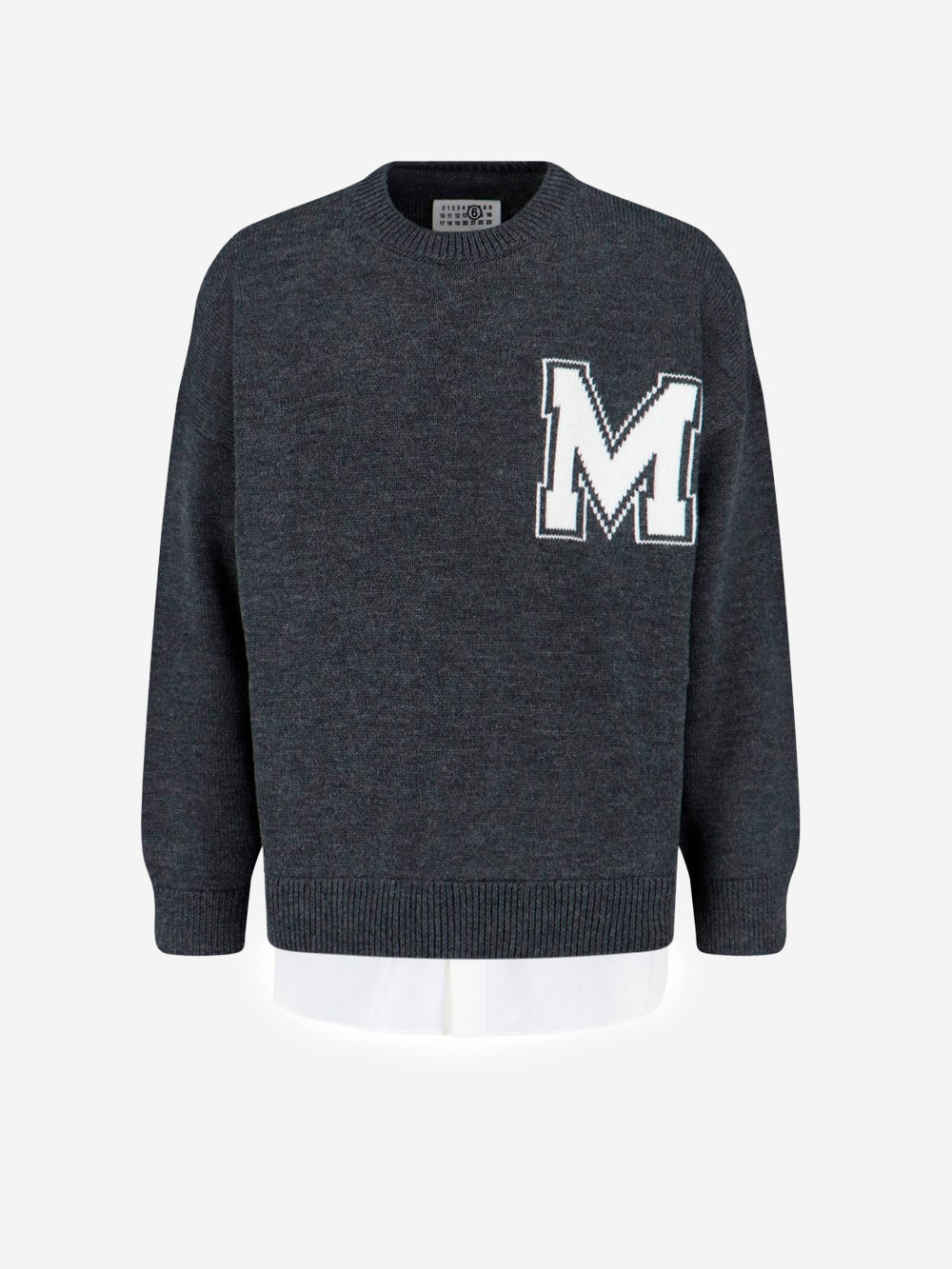 Оригінальна Two-In-One Varsity Style Wool Blend Sweater Maison margiela – боковий вид