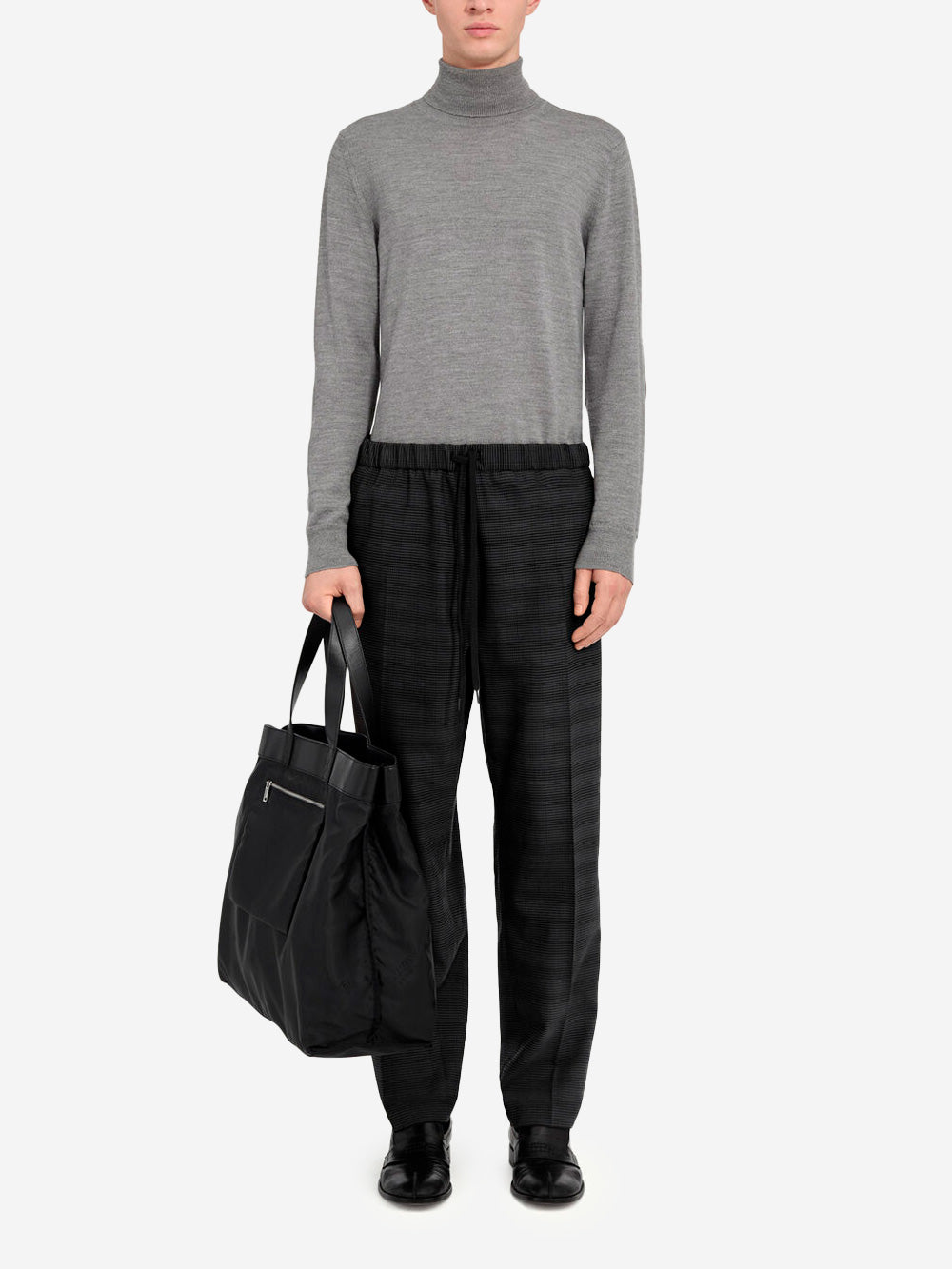 Wool-Blend Wide-Leg Tailored Pants With Drawstrings Maison margiela оригінал – Купити в Україні – вид ззаду