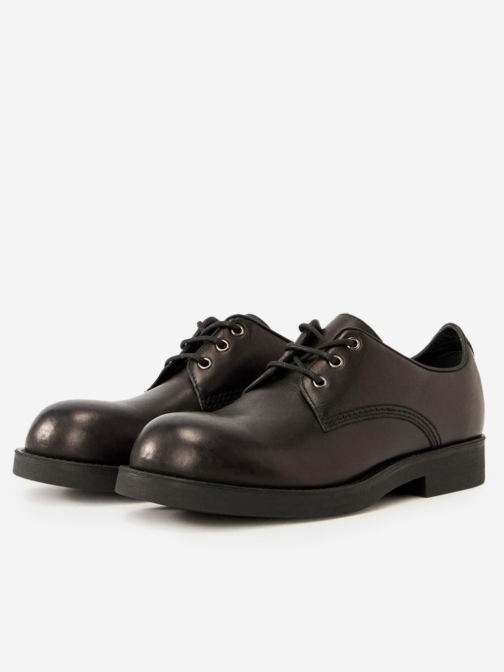Black Leather Derby With Stitch Maison margiela – Гарантія оригінальності – вид ззаду