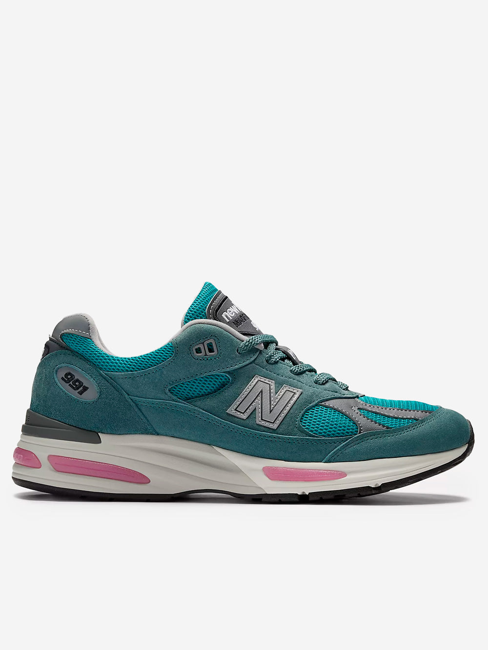 Made In Uk 991v2 Porcelain Green New balance – Гарантія оригінальності – боковий вид