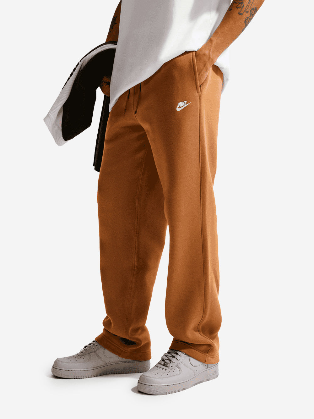 Оригінальна Brown Fleece Pants With Open Hemline Nike – детальний вид