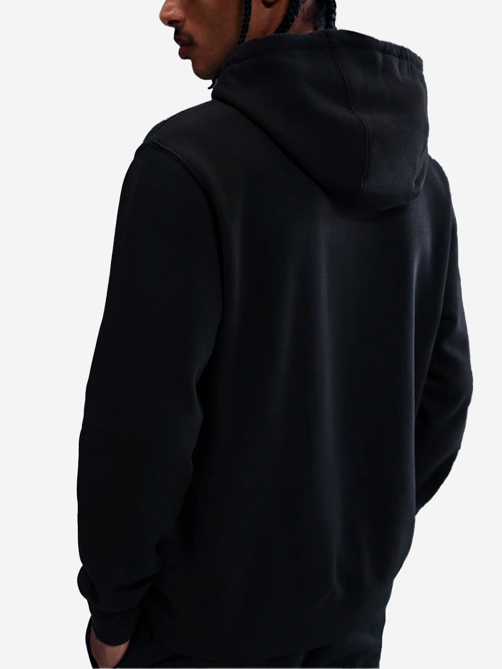 Black Pullover Sweatshirt With Hood And Swoosh Nike – Гарантія оригінальності – детальний вид