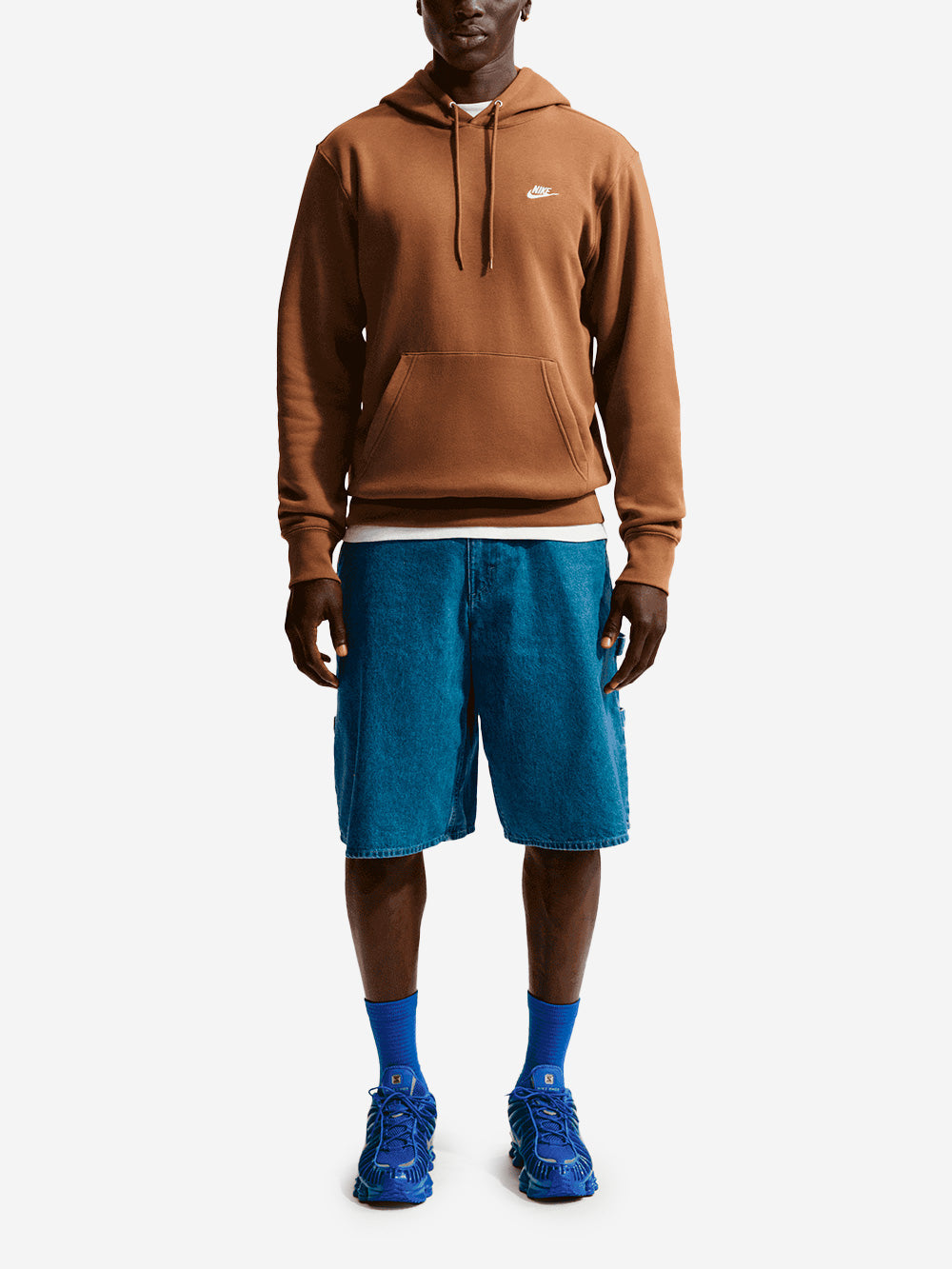 Brown Pullover Hoodie With Swoosh Nike оригінал – Купити в Україні – вид ззаду
