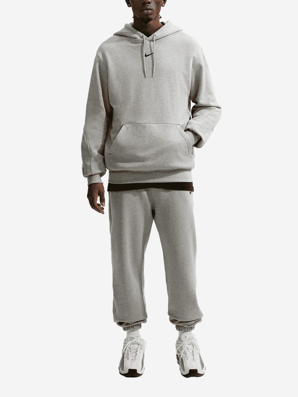 Оригінальна X Drake Nocta Gray Fleece Sweatshirt With Hood Cs 2 Nike – вид ззаду