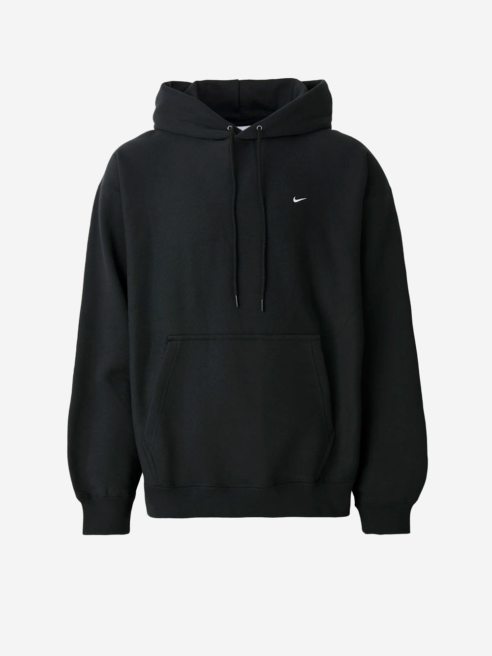 Black Pullover Sweatshirt With Hood And Swoosh Nike – Гарантія оригінальності – боковий вид