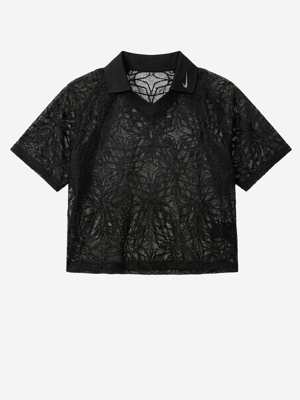 Оригінальна Black Loose Fit Jersey Polo Shirt With Lace Nike – боковий вид