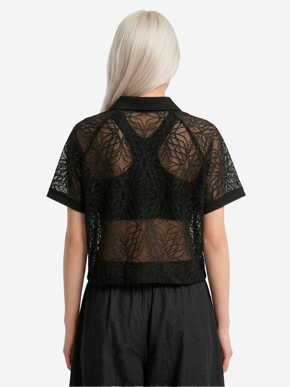 Оригінальна Black Loose Fit Jersey Polo Shirt With Lace Nike – збільшений вид