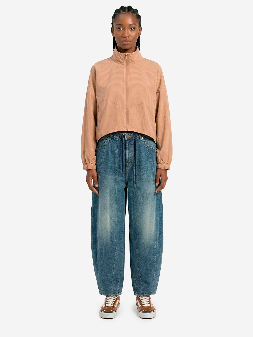 Lightweight Oversize Jacket In Beige Ripstop Nylon Nike – Гарантія оригінальності – вид ззаду