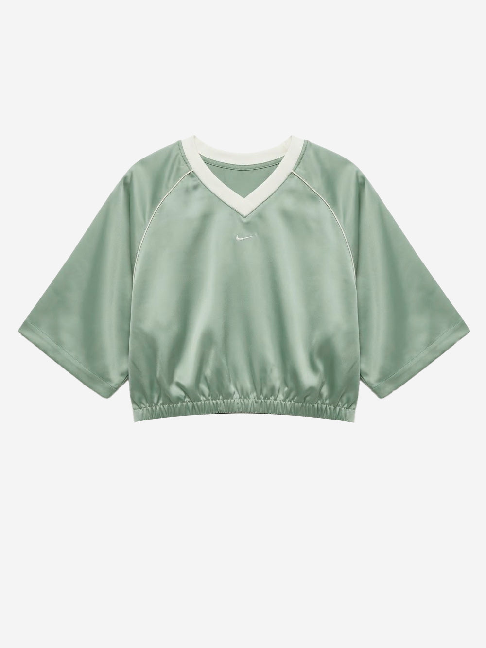 Green Satin Oversized T-Shirt With Raglan Sleeves Nike – Гарантія оригінальності – боковий вид