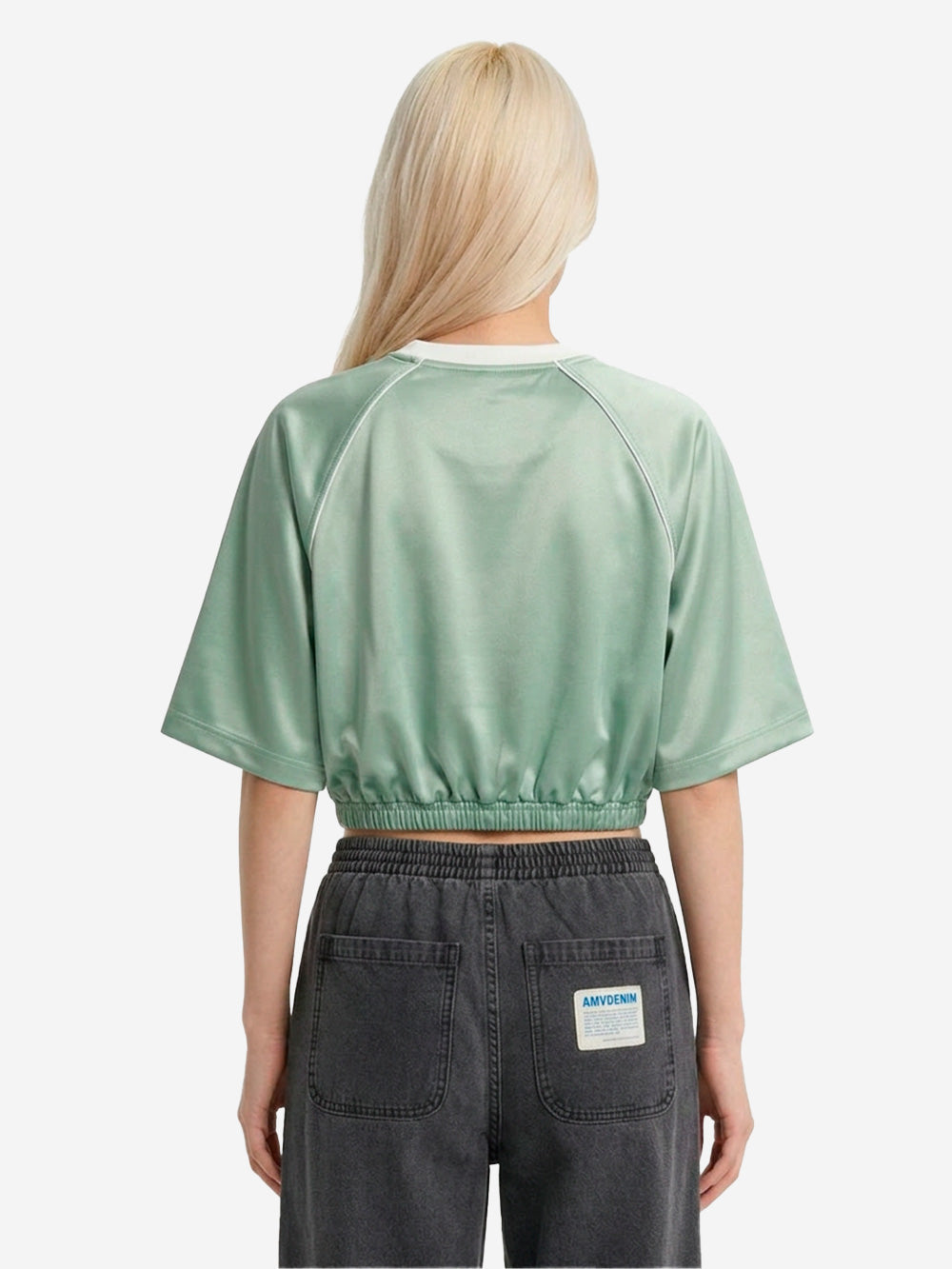 Green Satin Oversized T-Shirt With Raglan Sleeves Nike – Гарантія оригінальності – збільшений вид