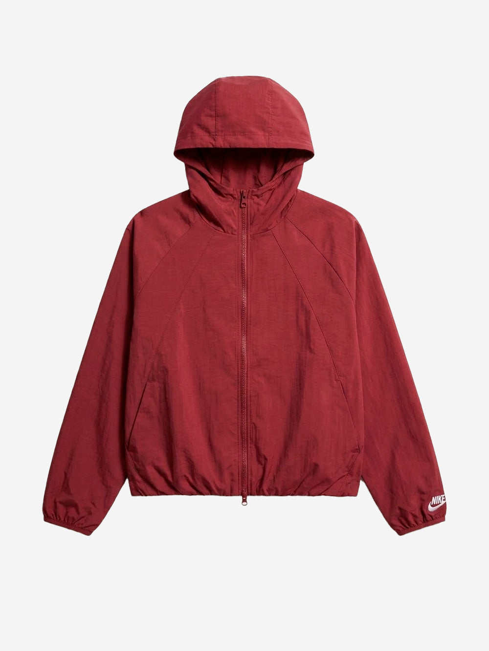 Red Oversize Jacket With Hood Made Of Water-Repellent Taffeta Nike оригінал – Купити в Україні – боковий вид