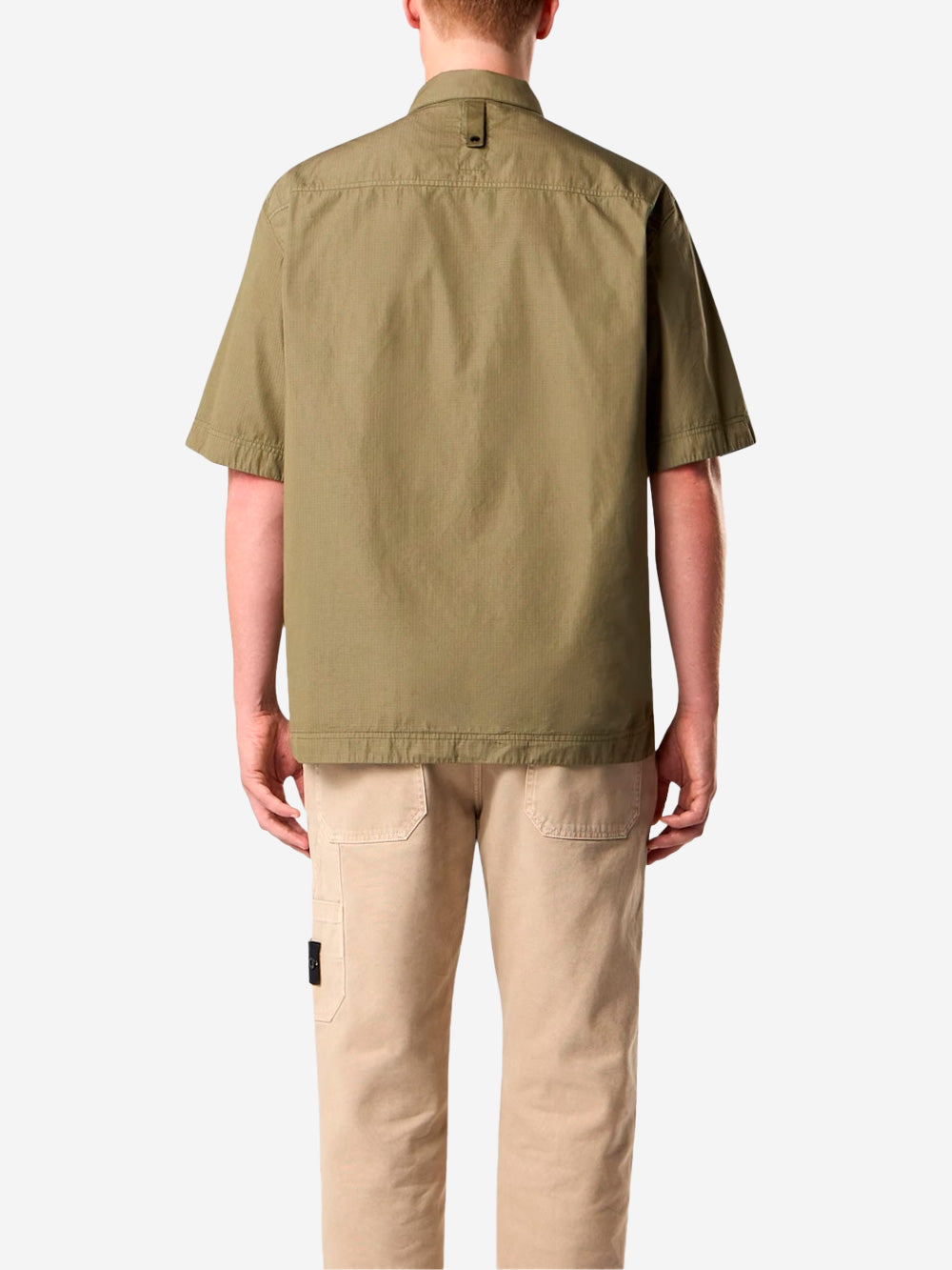 Оригінальна Green Micro Ripstop Short Sleeve Shirt With Chest Pocket Stone island – збільшений вид