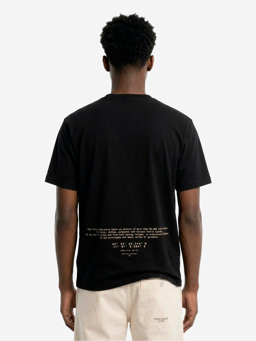 Black Cotton T-Shirt With All Around Compass Print Stone island – Гарантія оригінальності – збільшений вид