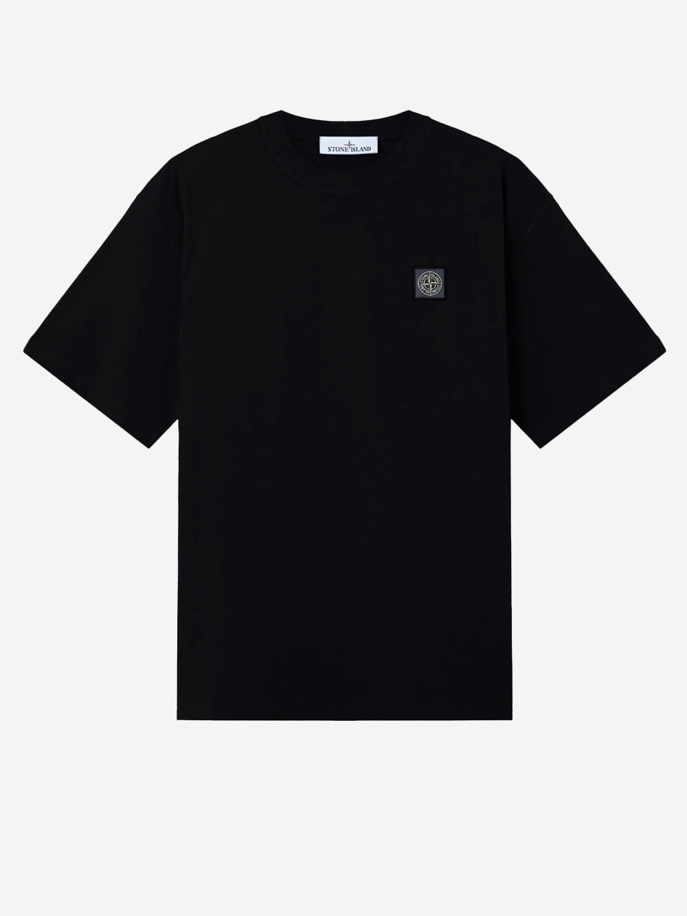 Black Short Sleeve T-Shirt With Compass Patch Stone island оригінал – Купити в Україні – боковий вид