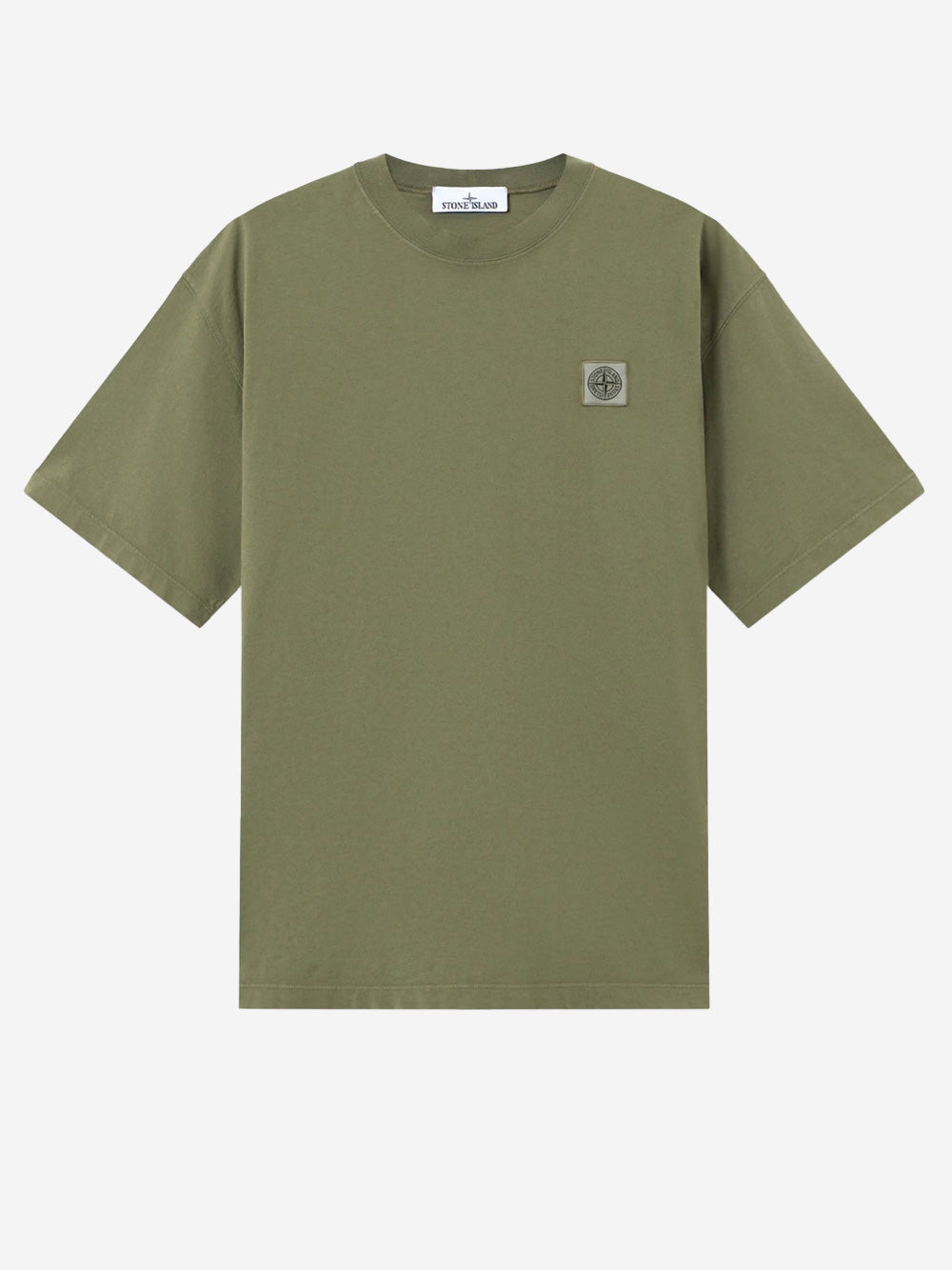 Military Green Short Sleeve T-Shirt With Compass Patch Stone island оригінал – Купити в Україні – боковий вид