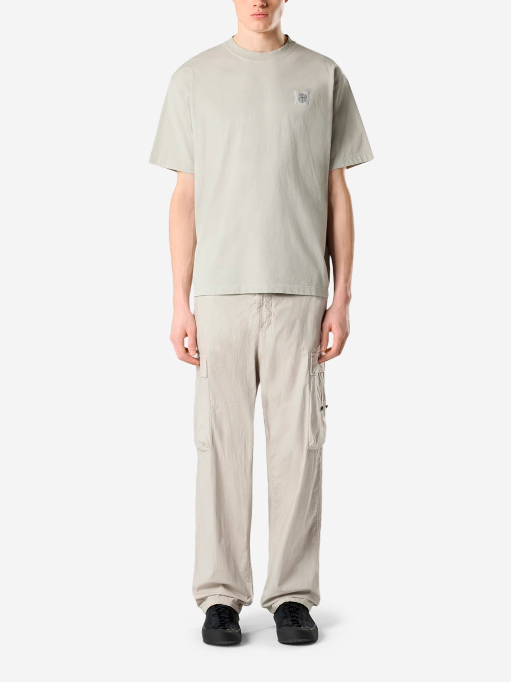 Оригінальна Gray Short Sleeve T-Shirt With Compass Patch Stone island – вид ззаду