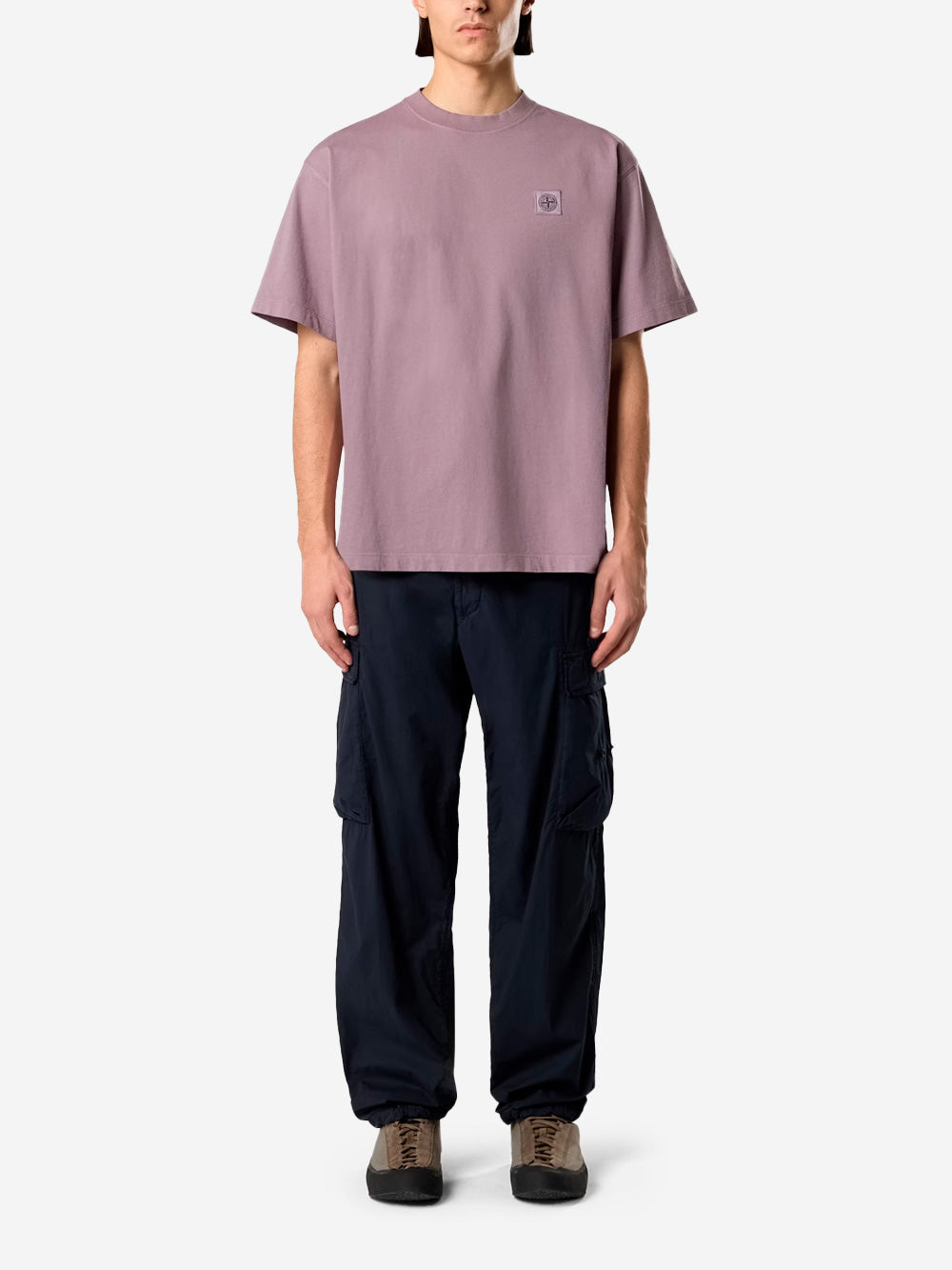 Оригінальна Lilac Short Sleeve T-Shirt With Compass Patch Stone island – вид ззаду
