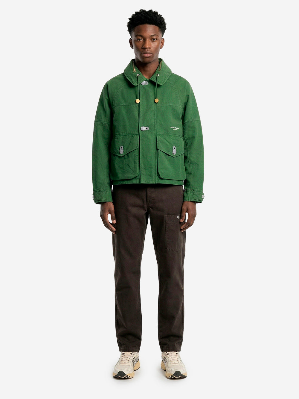 Оригінальна Lead Gray Cotton Twill Marina Cargo Pants Stone island – вид ззаду