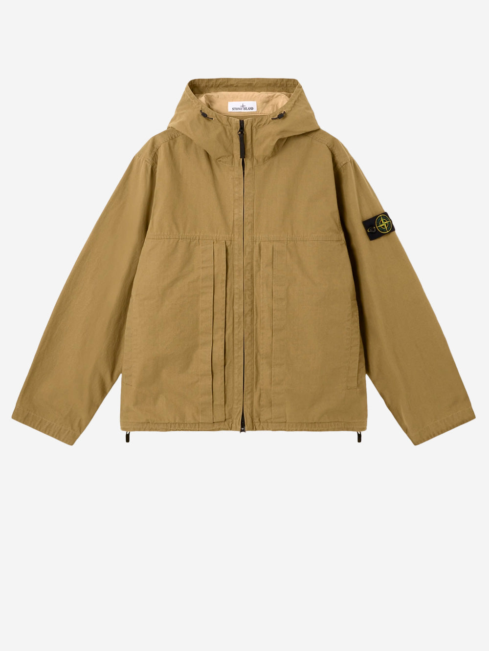 Military Green Jacket With Hood And Pigmented Resin Stone island оригінал – Купити в Україні – боковий вид