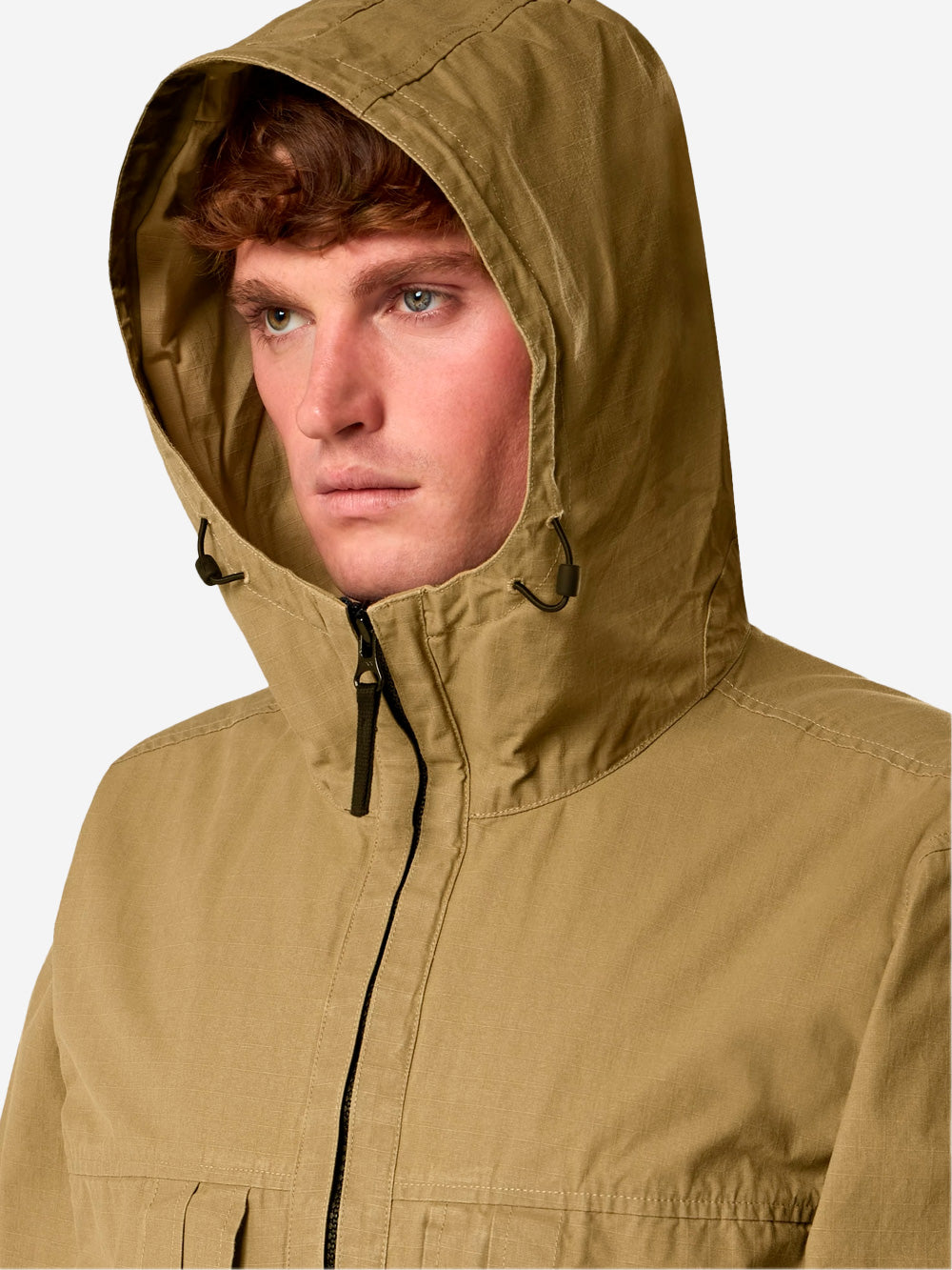 Military Green Jacket With Hood And Pigmented Resin Stone island оригінал – Купити в Україні – збільшений вид