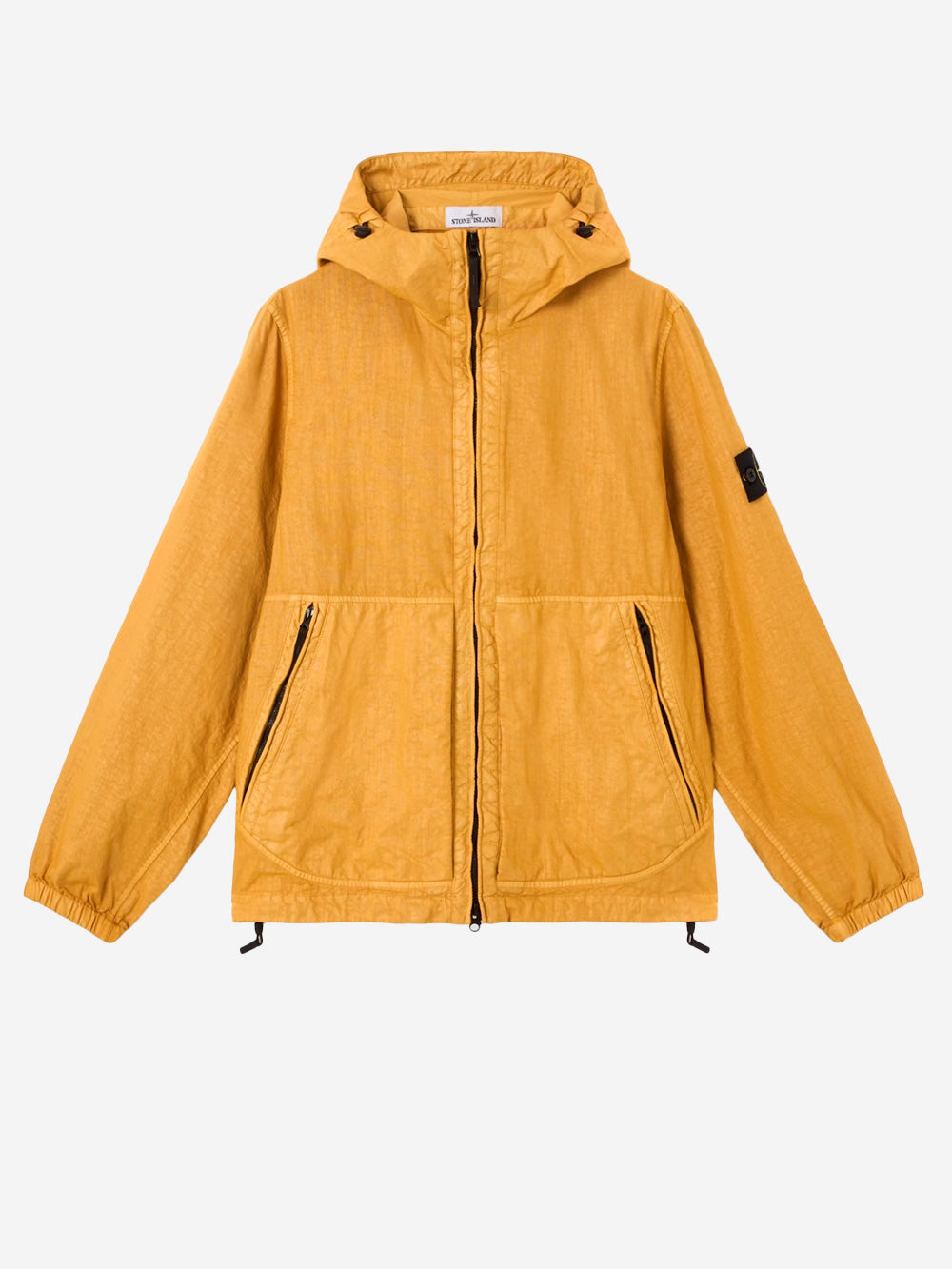 Оригінальна Yellow Hooded Jacket Made Of Panama Tc Nylon Stone island – боковий вид