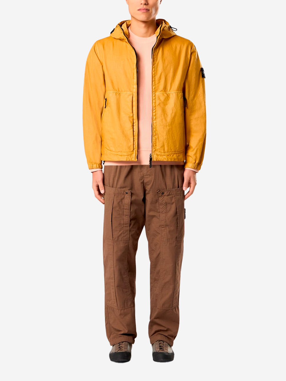 Оригінальна Yellow Hooded Jacket Made Of Panama Tc Nylon Stone island – вид ззаду