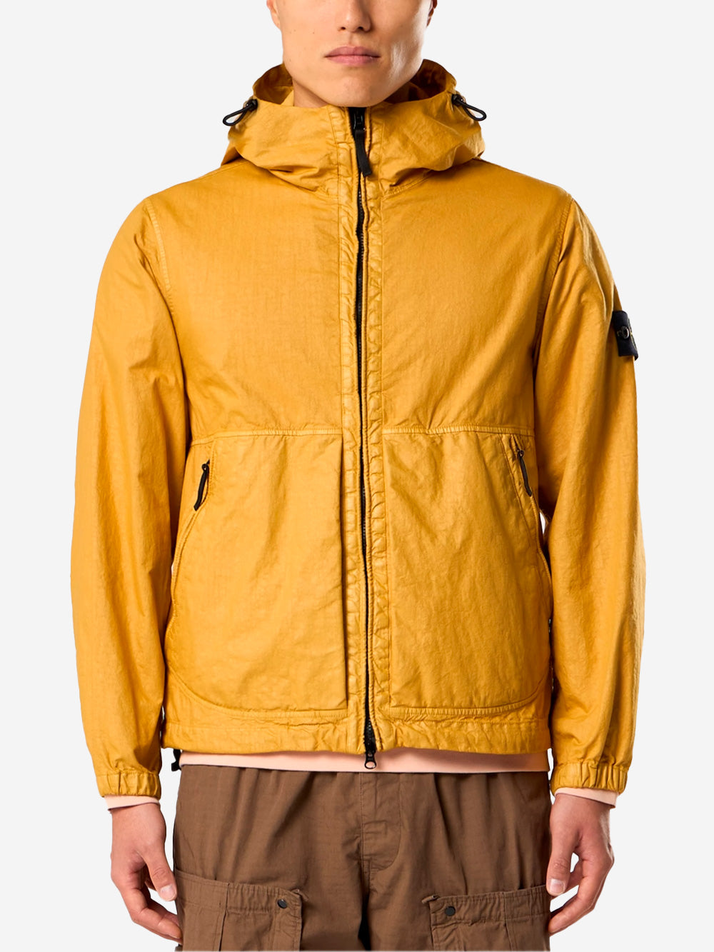 Оригінальна Yellow Hooded Jacket Made Of Panama Tc Nylon Stone island – детальний вид