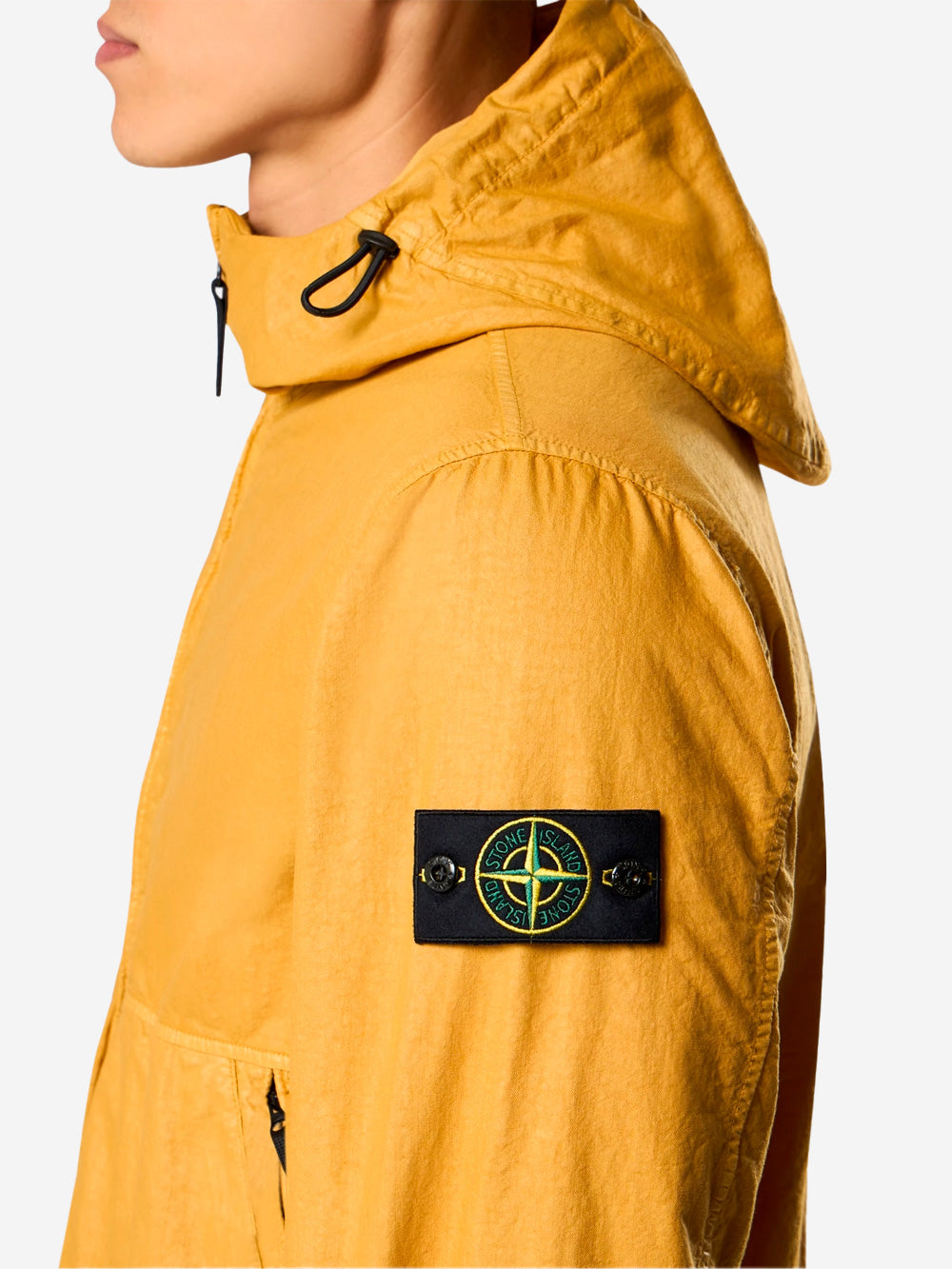 Оригінальна Yellow Hooded Jacket Made Of Panama Tc Nylon Stone island – збільшений вид