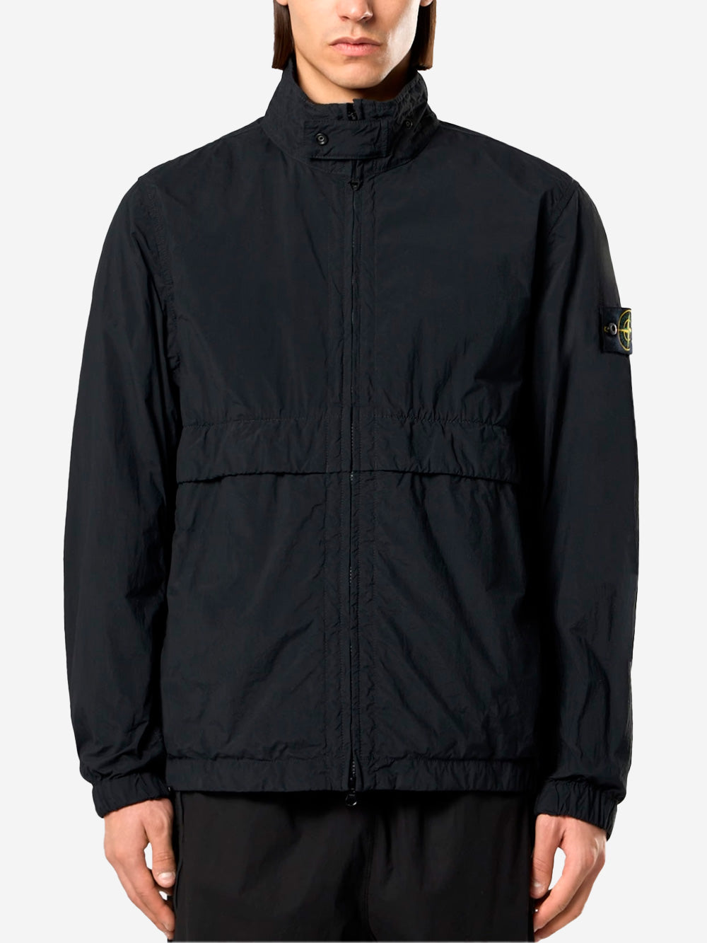 Оригінальна Black Jacket With Frosted Nylon Stiff Collar And Drip Proof Stone island – детальний вид