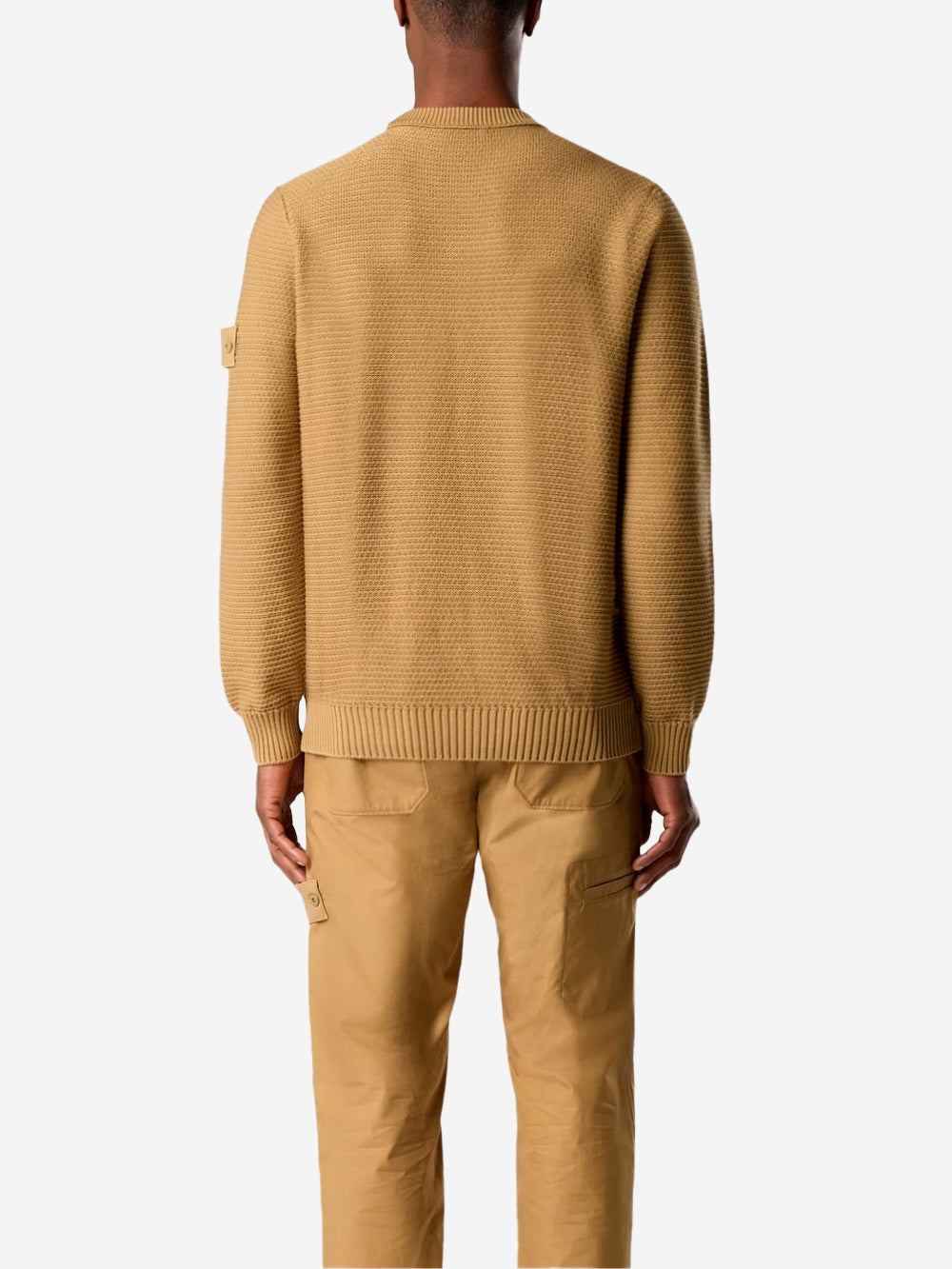 Brown Cashmere Blend Ribbed Crew Neck Sweater Ghost Stone island – Гарантія оригінальності – збільшений вид