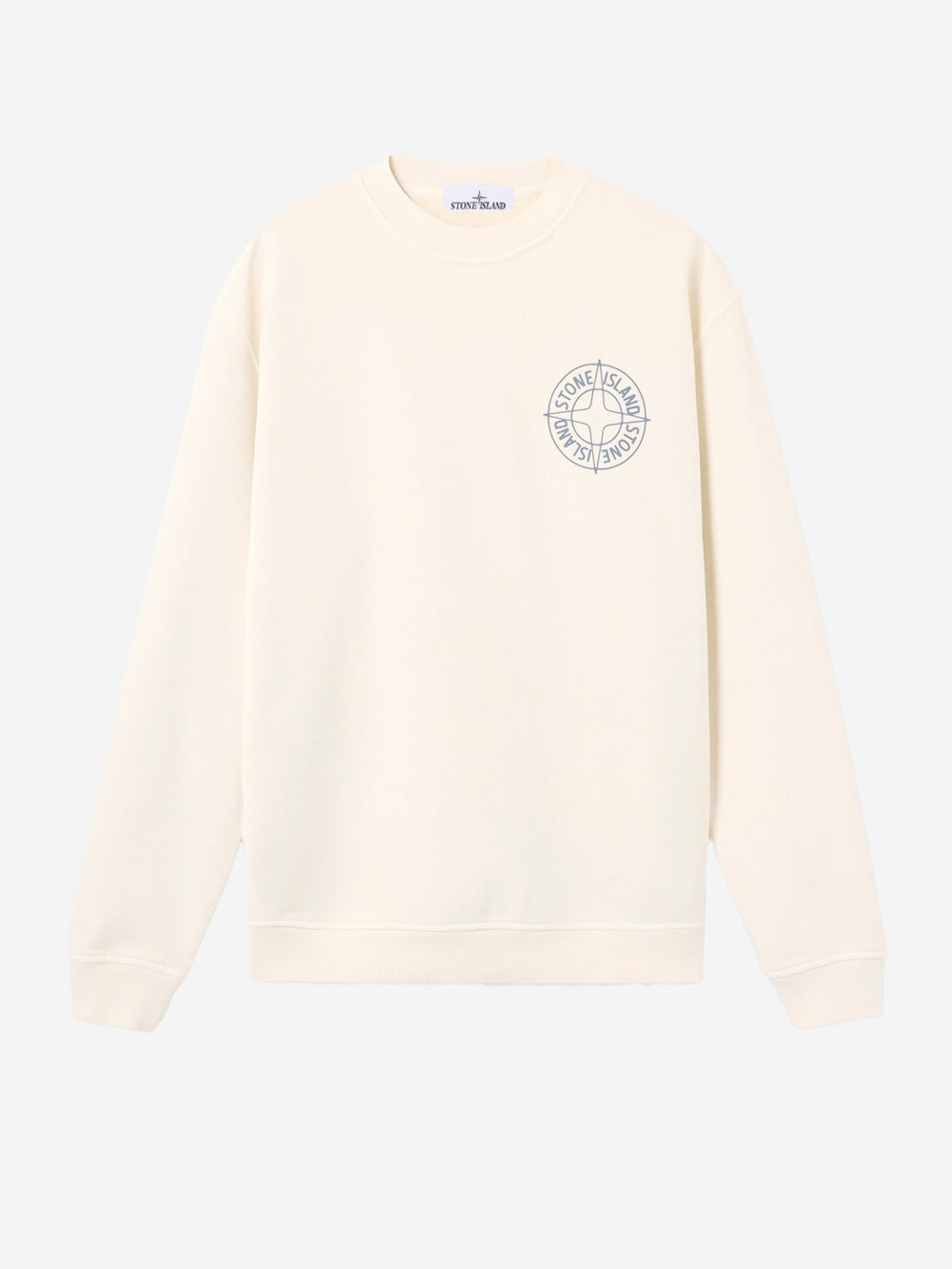 Оригінальна Ivory Oversized Crewneck Sweatshirt With Outline Compass Print Stone island – боковий вид