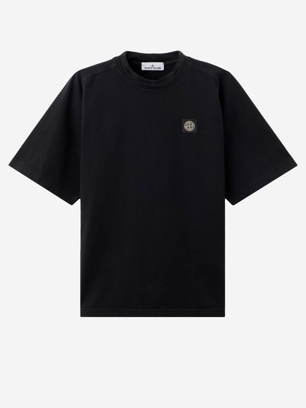 Black Heavyweight Organic Cotton Jersey Short Sleeve Sweatshirt Stone island – Гарантія оригінальності – боковий вид
