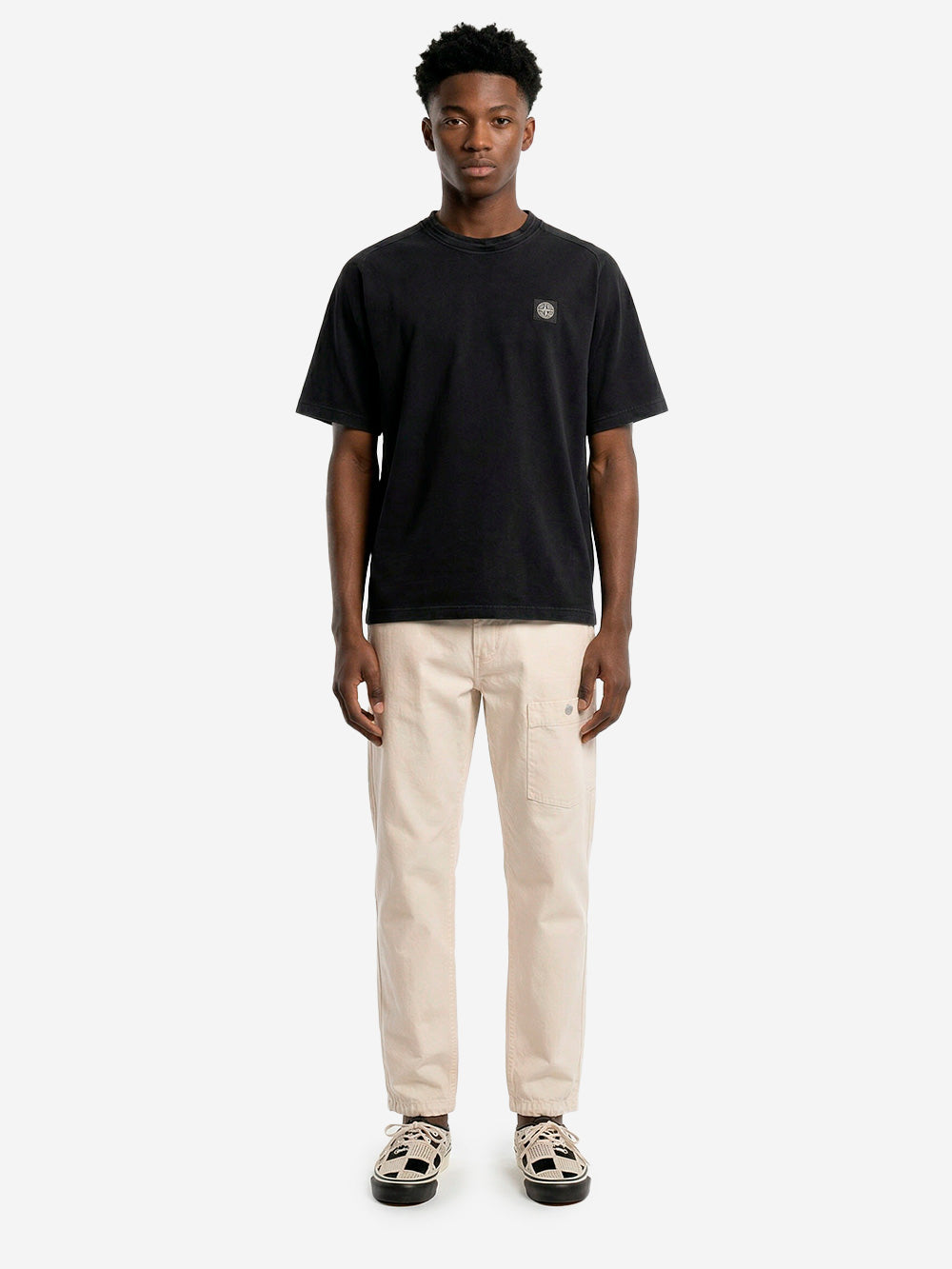 Black Heavyweight Organic Cotton Jersey Short Sleeve Sweatshirt Stone island – Гарантія оригінальності – вид ззаду