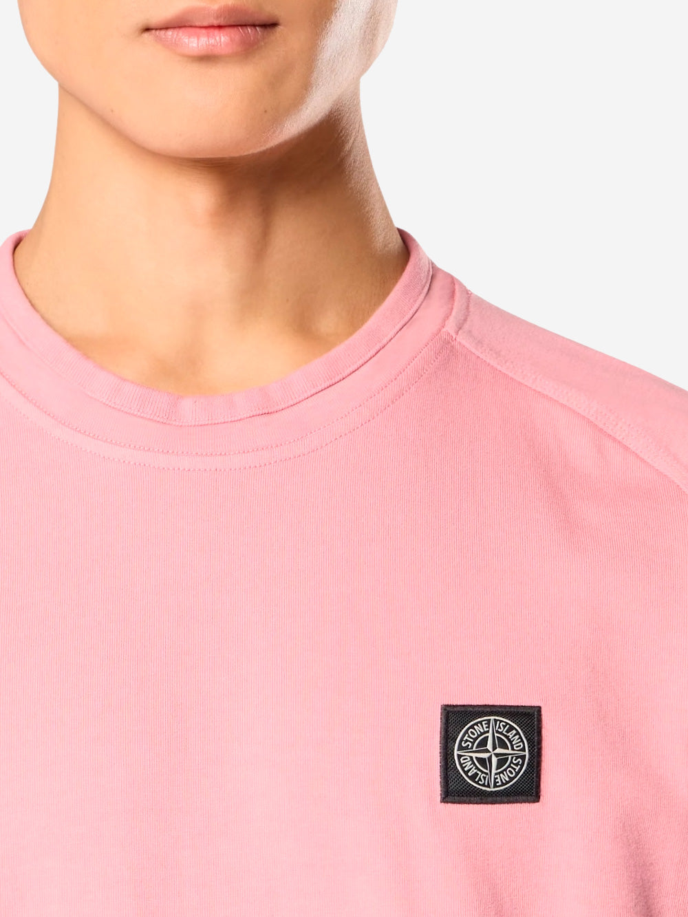 Pink Heavyweight Organic Cotton Jersey Short Sleeve Sweatshirt Stone island – Гарантія оригінальності – детальний вид