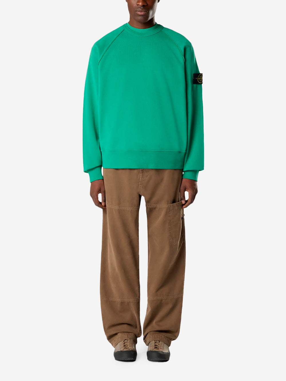 Green Oversized Crewneck Sweatshirt With Raglan Sleeves Stone island – Гарантія оригінальності – вид ззаду