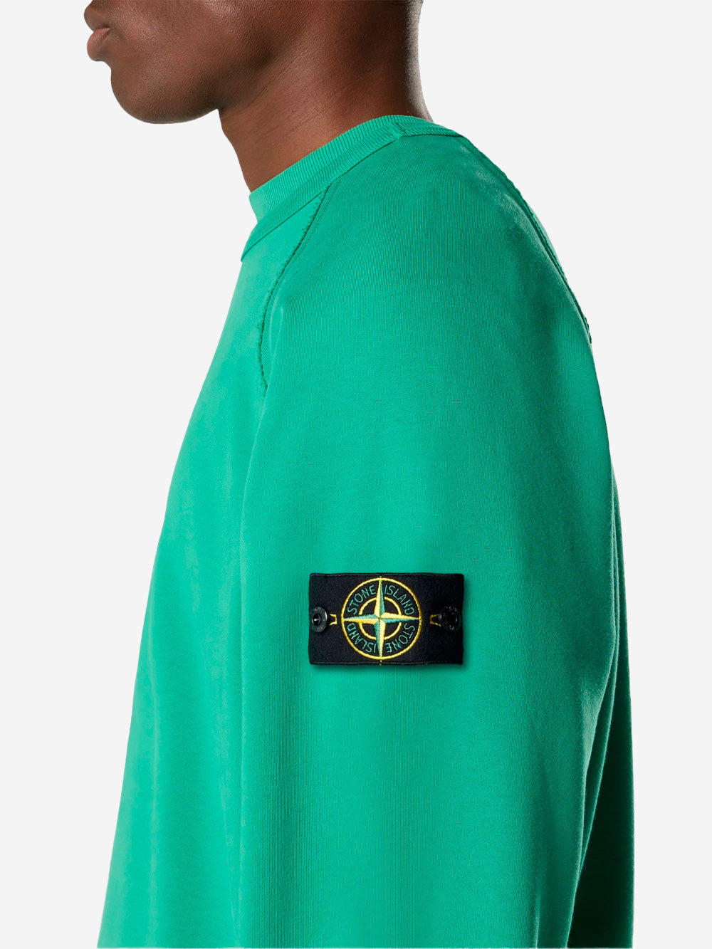 Green Oversized Crewneck Sweatshirt With Raglan Sleeves Stone island – Гарантія оригінальності – збільшений вид