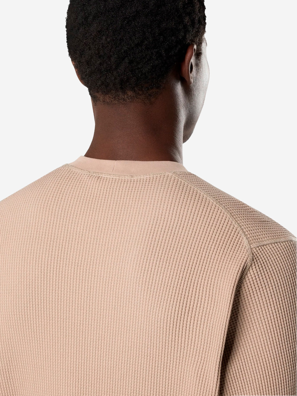Beige Waffle Fleece Crewneck Sweatshirt Stone island оригінал – Купити в Україні – збільшений вид
