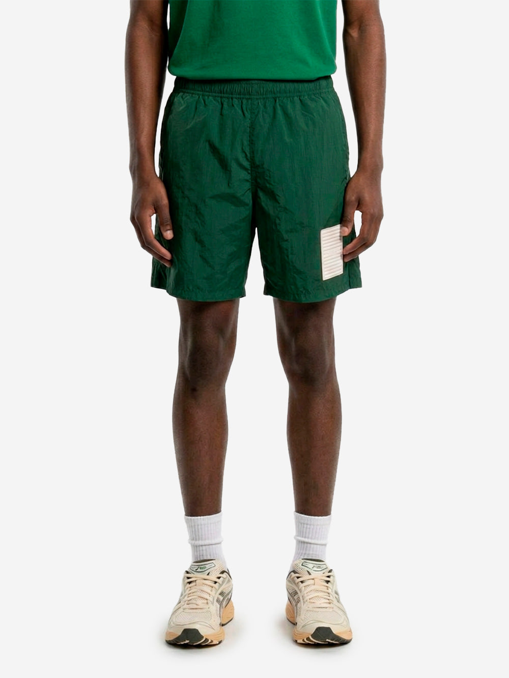 Оригінальна Green Nylon Wide-Leg Marina Shorts With Reflective Patch Stone island – детальний вид