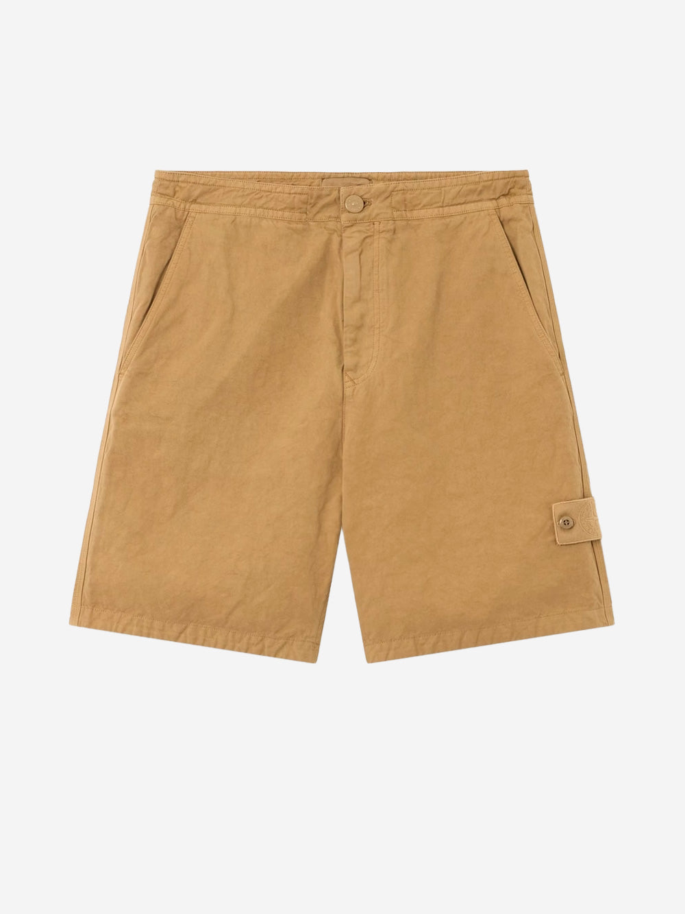 Brown Linen Blend Comfort Bermuda Shorts Ghost Stone island – Гарантія оригінальності – боковий вид
