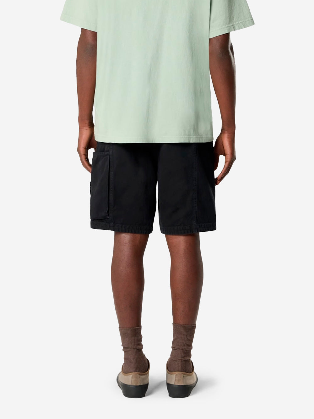 Black Panama Cotton Cargo Short Pants With Old Effect Stone island – Гарантія оригінальності – збільшений вид