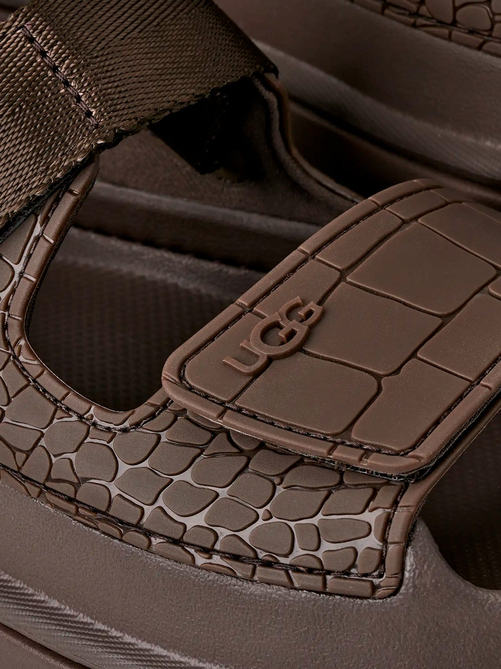 W Goldenglow Embossed Sandals Dense Smoke Ugg – Гарантія оригінальності – детальний вид