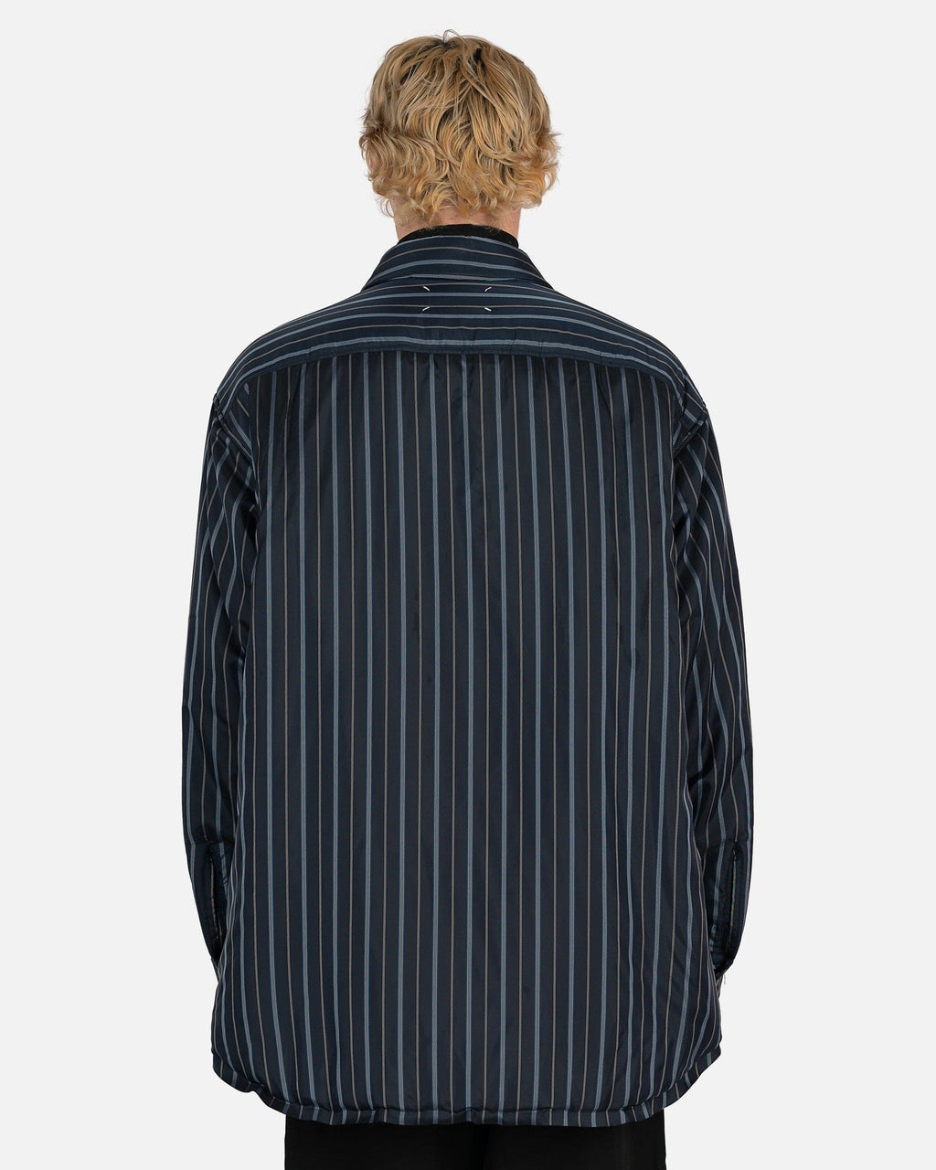 Padded Striped Shirt In Navy Maison margiela оригінал – Купити в Україні – детальний вид