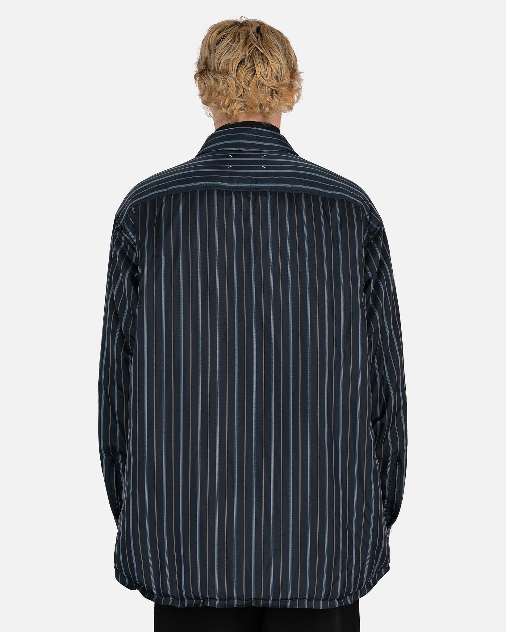 Padded Striped Shirt In Navy Maison margiela оригінал – Купити в Україні – детальний вид