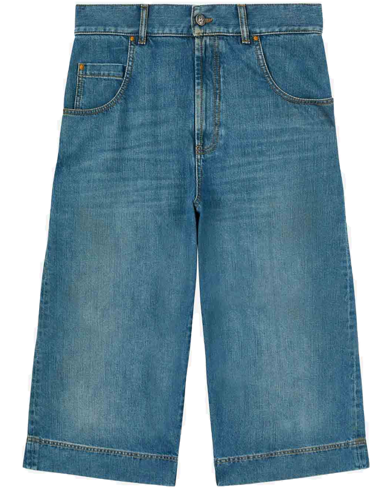 Оригінальна G-Curved Denim Bermuda Shorts Palm angels