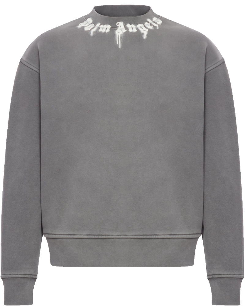 Оригінальна Crew Neck Cotton Sweatshirt With Logo Palm angels