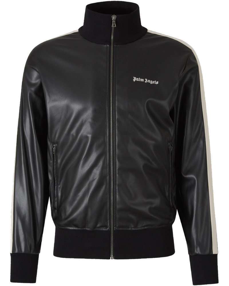 Оригінальна Logo Stripe Leather Jacket Palm angels